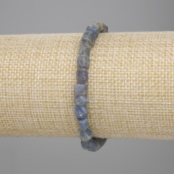 Brățară cu safir brut, piatră naturală, diametrul 5–8×5–7 mm, lungime 18 cm, elastic