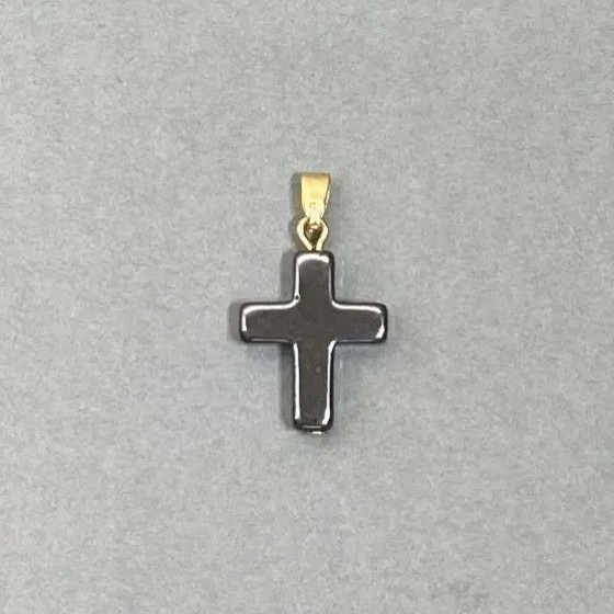 Pandant din hematit în formă de cruce 25×14 mm+