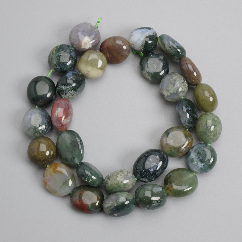Mărgele din jasper fațetate 13–15×13–13 mm, 5 mm ±, lungime 40 cm ± pe șnur