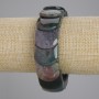 Brățară din agat mușchi, zale rotunjite, diametru 20×20 mm, lungime 18 cm, pe bază elastică