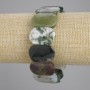 Brățară din agat mușchi, zale, diametrul 24×16 mm, lungime 18 cm, elastic
