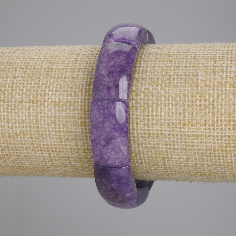 Brățară din piatră naturală charoit, zale 23×13 mm, 5 mm ±, lungime 18 cm ±, elastic