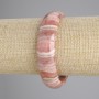 Brățară din rodocrozit natural, lanț cu zale, diametrul 17×13 mm, lungime 18 cm, extensibilă