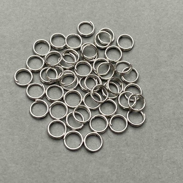 Inel de conectare cu arc, diametru 6 mm, metal argintiu, ambalaj 20 g