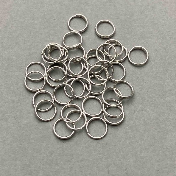 Furnitură Inel cu arc, diametrul 7 mm, metal argintiu, ambalare 1 kg