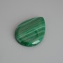 Pandantiv din malahit, formă de picătură, 30×22 mm +/- gaură laterală pe partea lată