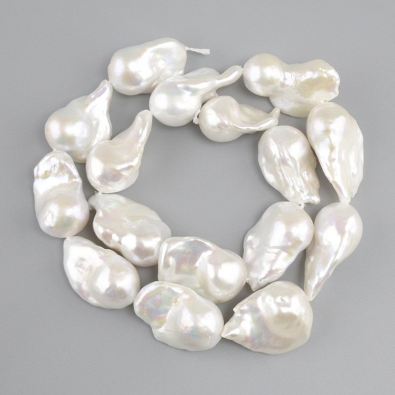 Perle baroce cu nuanță de benzină, 27-29, 5×15-15, 5 mm (+/-), lungime 40 cm