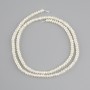 Mărgele de perlă de râu, diametru 3–3,5×2 mm, lungime aproximativă 36 cm, pe fir