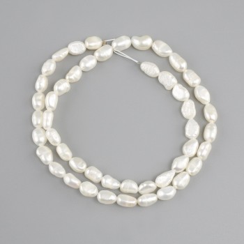 Mărgele din perle de râu, diametru 8–8,5×4–5 mm, lungime 37 cm ± pe fir