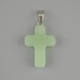 Pandantiv cruce din nefrit 25×18 mm ±, lungime 35 mm+