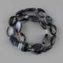 Mărgele din agat, oval plat, 19,5–20×15 mm, lungime 38 cm, pe sârmă