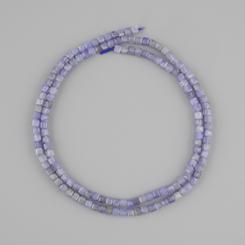 Mărgele safir tăiate cub, dimensiune 2,5×2,5 mm, lungime 39 cm ±