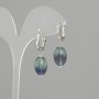 Cercei din fluorit, formă baril, diametru 14×10 mm, lungime 33 mm