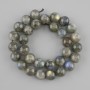 Mărgele Labradorit, bile netede, diametrul 12,5–13 mm, lungime 39 cm, pe fir