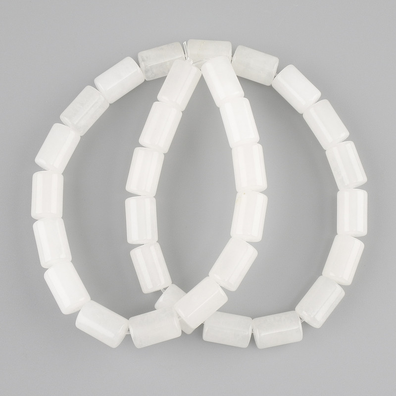 Mărgele din cristal de munte, cilindru 12×8 mm ±, lungime aproximativă 39 cm ±, pe fir