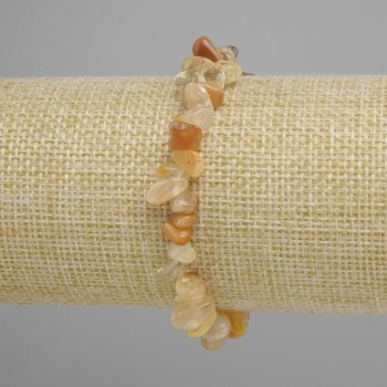 Brățară cu cioburi de citrin, diametrul 7-12×3-6 mm ±, lungime 18 cm ±, pe elastic