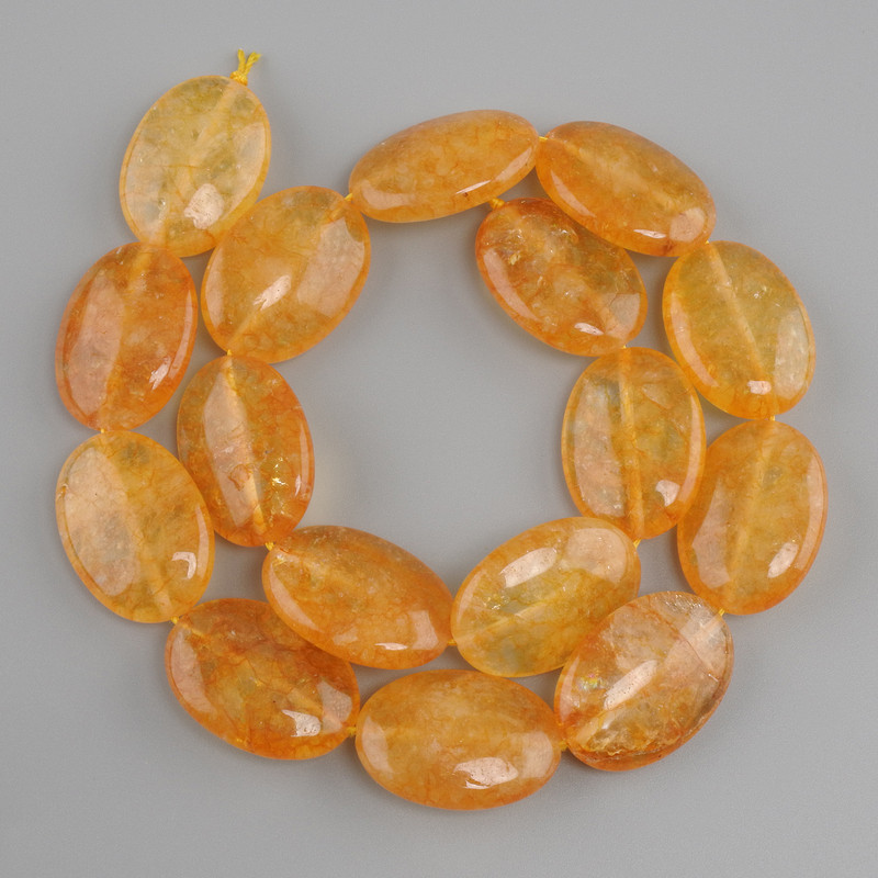 Perle Citrin ovală, diametrul 25x18mm, lungime 39cm