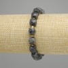 Brățară Labradorit tăiat cub, diametru 8-9mm + perle 3mm+-, lungime 18cm +- +elastic