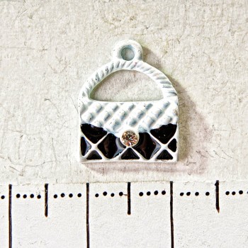 Furnitură – Pandantiv în formă de poșetă de damă, 15 mm, set de 5 buc.