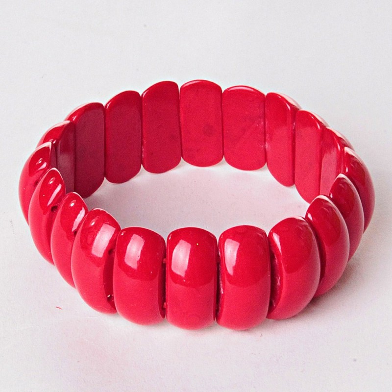 Brățară cu zale rectangulare de 2x1 cm, din coral presat