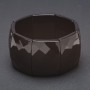 Brățară elastică Elite din agate negre, verigi dreptunghiulare fațetate 30x40 mm