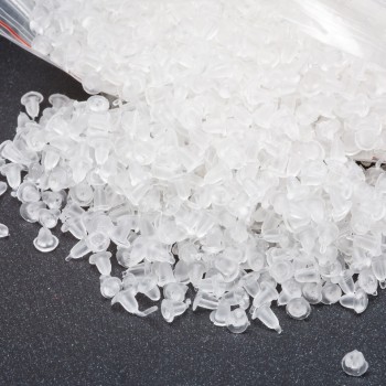 Fixator pentru cercei din silicon alb, ambalaj 300 g