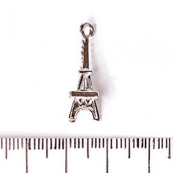 Pandantiv Turnul Eiffel în strasuri, 25x8 mm, set de 3 bucăți