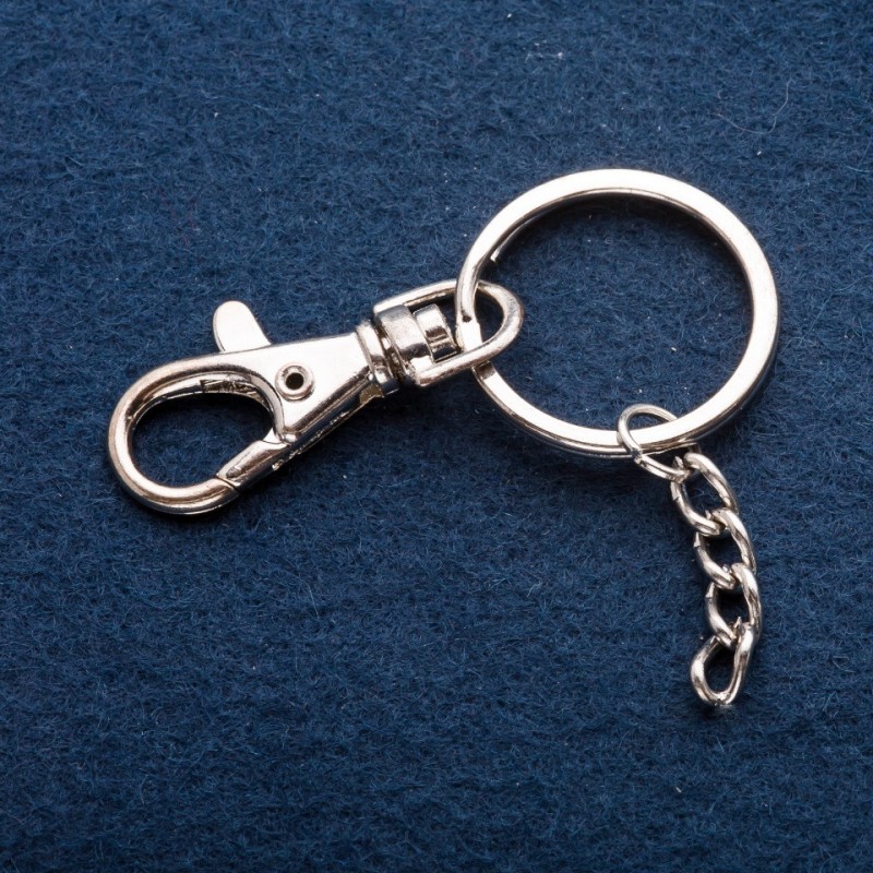 Preț per pachet / 10 buc. Bază pentru breloc cu carabină, diametru 3 cm, lungime 7–8 cm +