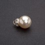 Pandantiv perlă cu rondel de 12 mm, set de 10 buc.