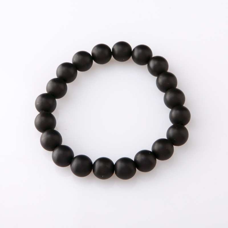 Brățară din șungit pe elastic (artificială), diametrul de 10 mm, lungimea de 18 cm +
