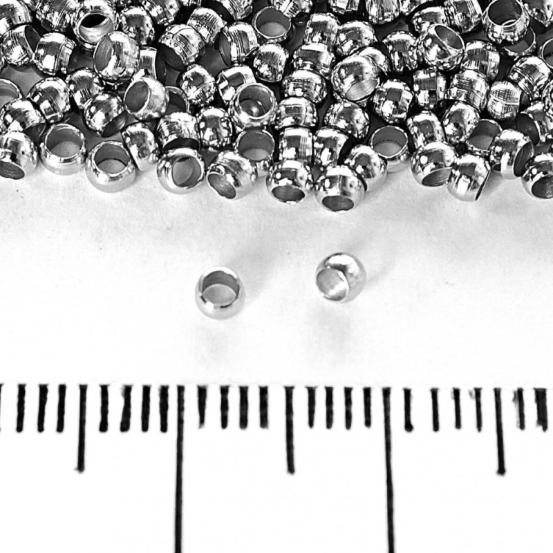 Crimp rotund pentru mărgele, diametrul interior de 2 mm, pachet de 5 g