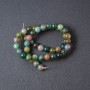 Mărgele pe fir din agat mușchi natural, bile lucioase multicolore, diametrul 8,5 mm, lungime 39 cm