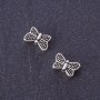 Mărge-inserație Fluture, culoare metalică argintie, diametru 10x7 mm, ambalaj 20 g ± 29 buc