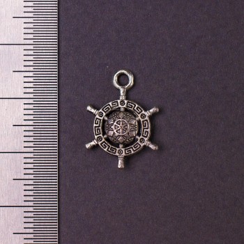 Фурнітура підвіска Штурвал грецький 19х14мм фас. 20гр. + 25шт