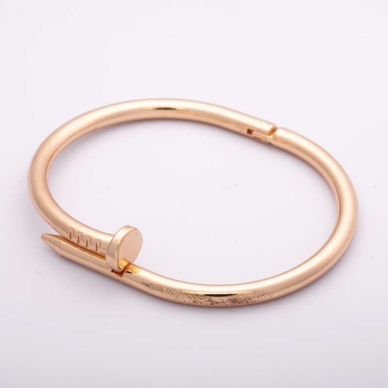 Brățară „Cuie” culoare metalică aurie, închidere hi-tech, circumferință 18 cm