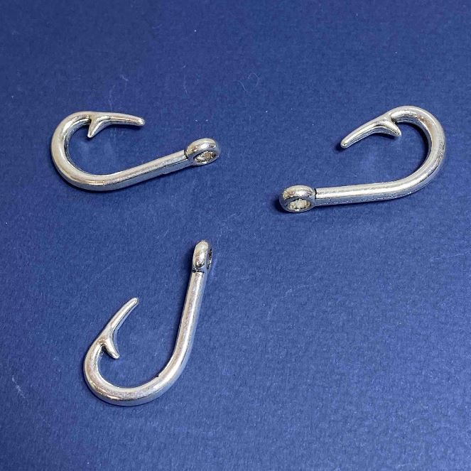 Cârlig argintiu de furnitură, 3,7×2 cm, set de 5 buc.
