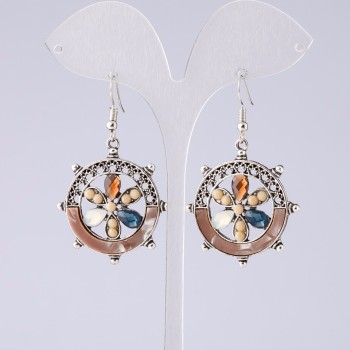 Cercei „Floarea dorințelor” cappuccino seria „Purpuriu”, lungime 5 cm