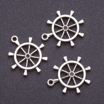 Фурнітура підвіска Штурвал b4мм dмм L 7мм сірий метал фас. 20гр. + -7шт