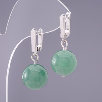 Cercei „Elegant” din nefrit, diametrul de 12 mm