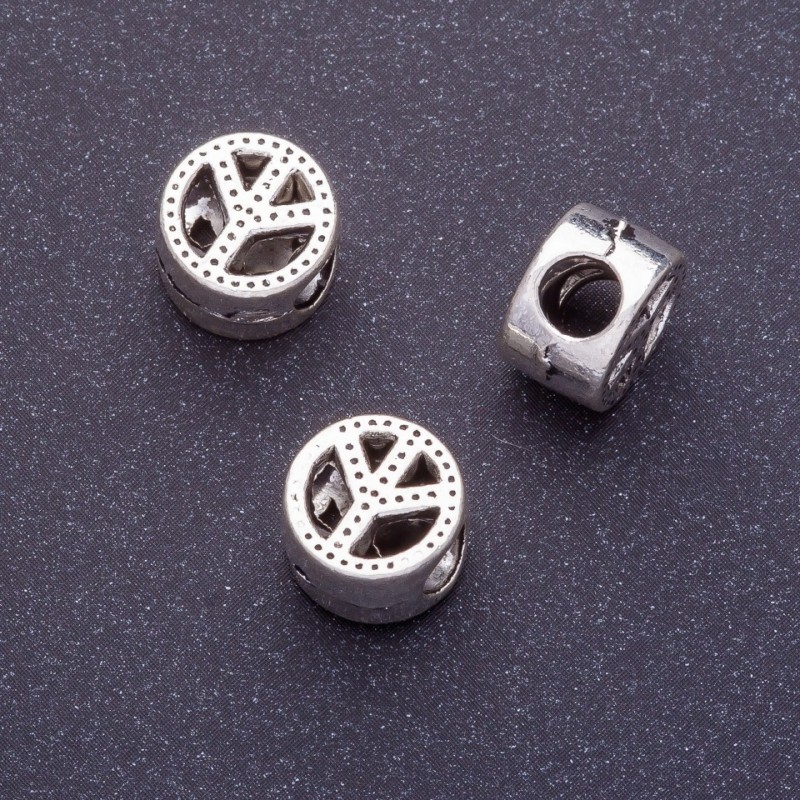 Furnitură pentru mărgele Pandora Lumină d1-11mm d2-4mm, ambalaj 20 g, +/-9 bucăți
