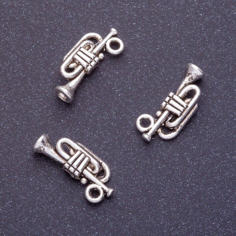 Fitinguri – pandantiv tubă, lungime 17×8 mm, gaură Ø1,5 mm, culoare argintiu, finisaj lucios, 20 g, +/- 27 buc.