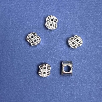 Inserție mărgea Pandora „Dolar” 10x12mm, diametrul 5mm, fațetat, 20 g ±6 buc.