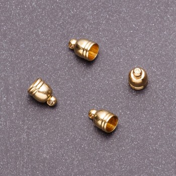 Capace terminale 9x6 mm, ± d2-5 mm, d3-1,5 mm, culoare aurie, finisaj 18 (+/-) buc
