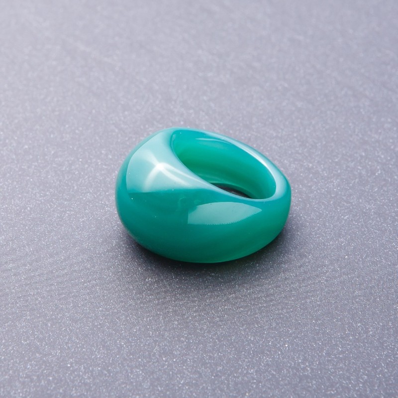 Inel din agat verde natural, dimensiuni 20, 21 mm