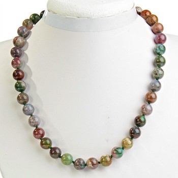 Colier multicolor din jasper, mărgele de 12 mm, lungime 47 cm