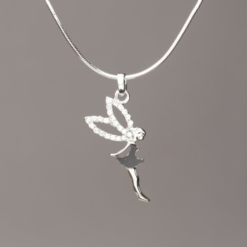 Pandantiv «Elfină» pe lanț șnur împletit, sticlă neagră, diametrul 26×12 mm, lungime 50 cm, metal gri