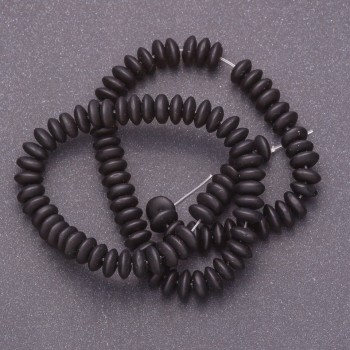 Mărgele pe șnur de șungit (artificial), rondel neted, diametru 10×4,5 mm, lungime aproximativă 38 cm