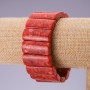 Brățară din coral poros pe elastic, zale 30×12 mm, lungime 18,5 cm