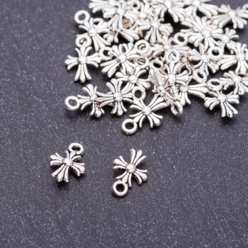 Furnitură pentru pandantiv în formă de Cruce, diametru 8 mm, lungime 12 mm, ambalaj 20 g, aproximativ 58 buc.