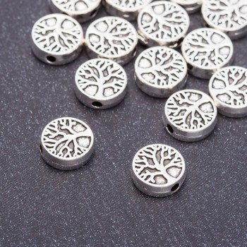 Inserție din lemn pentru mărgele, diametru 9x3 mm, ambalaj 20 g ± 17 buc.